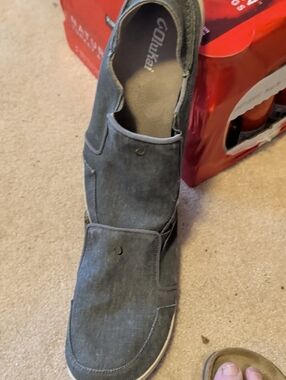 OluKai Men's Slip-On Canvas Loafers in Dark Gray